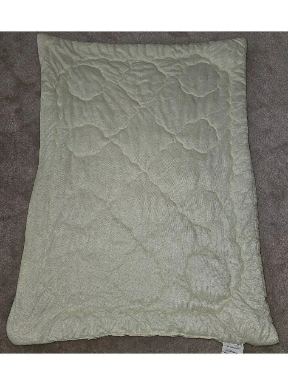 VTG Downlon Quiltex Yellow Orange Green White Plaid Baby Blanket Comforter 29x40
